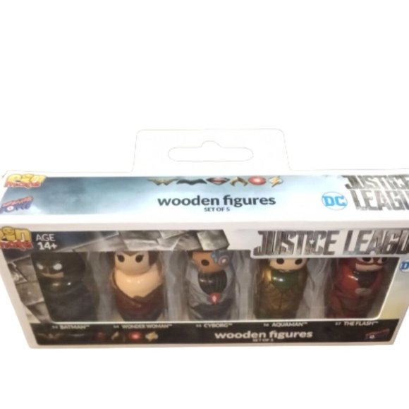 Pin Mate Wood Figures DC Justice League Batman Wonder Woman Aquaman Flash Cyborg - Picture 3 of 4